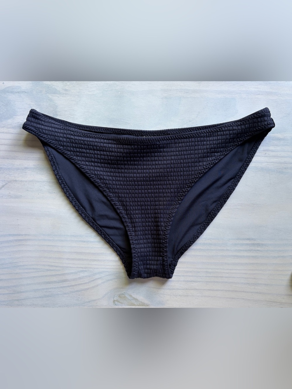 H&M Navy Blue Textured Bikini Bottom